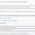 The security certificate has expired or is not yet valid